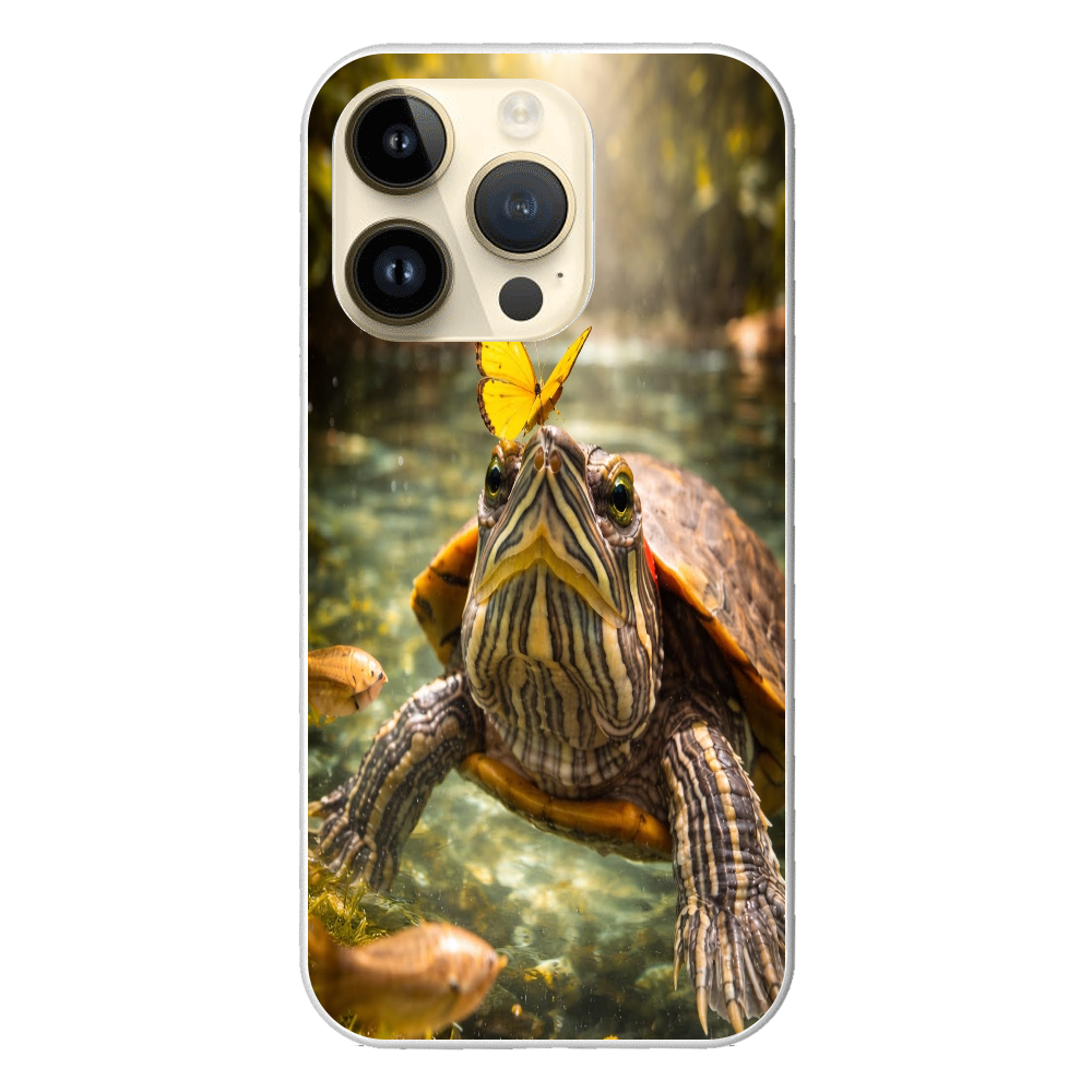 癒しのミドリガメ｜清流に舞う蝶 iPhone14Pro