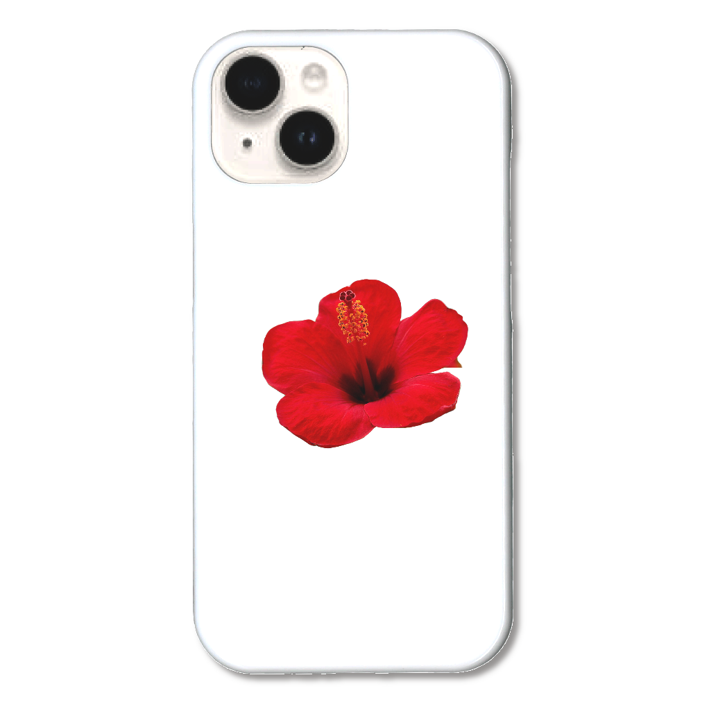 iPhone15 (ハードケース) ハイビスカス