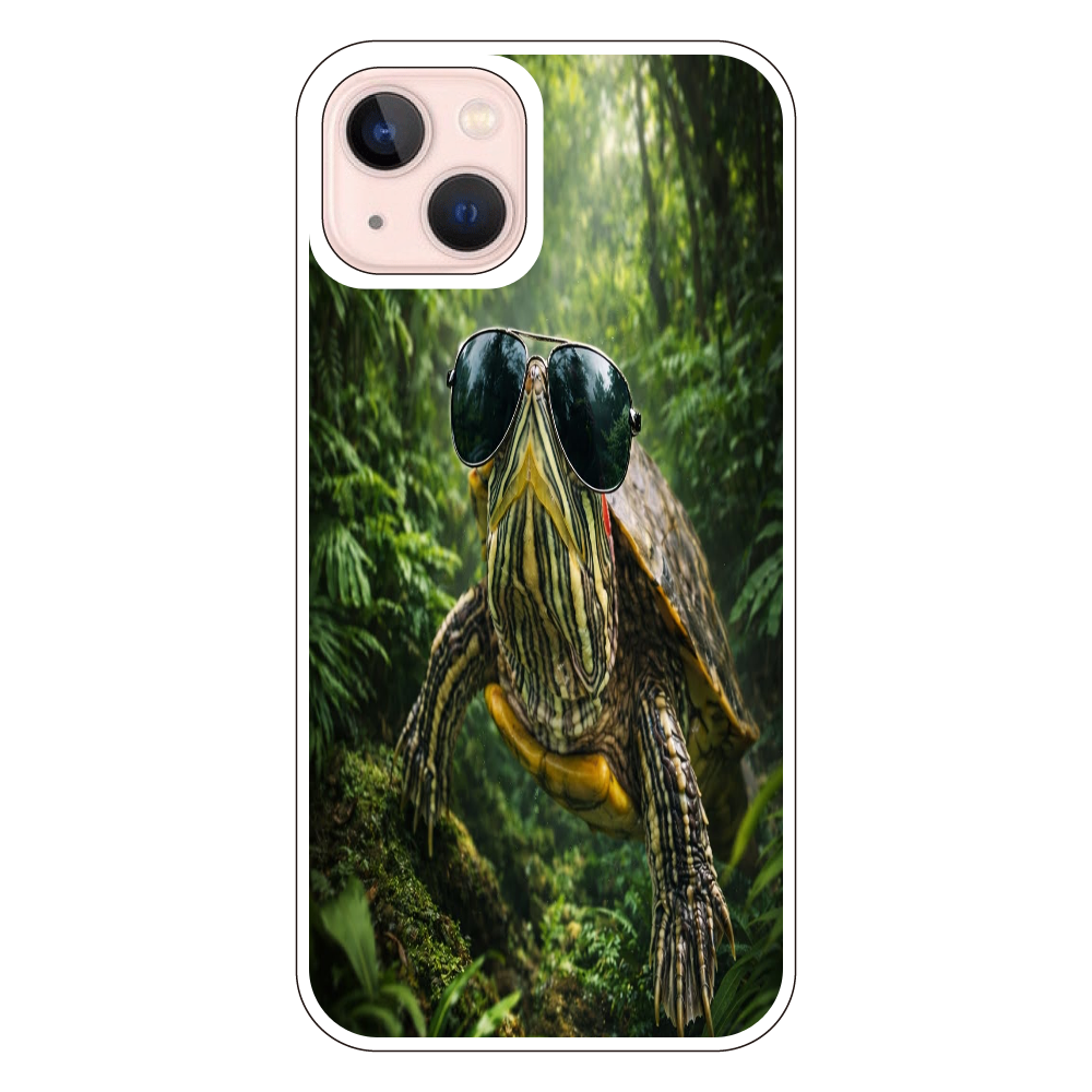 クールなミドリガメ｜森を歩くサングラス亀 iPhone13