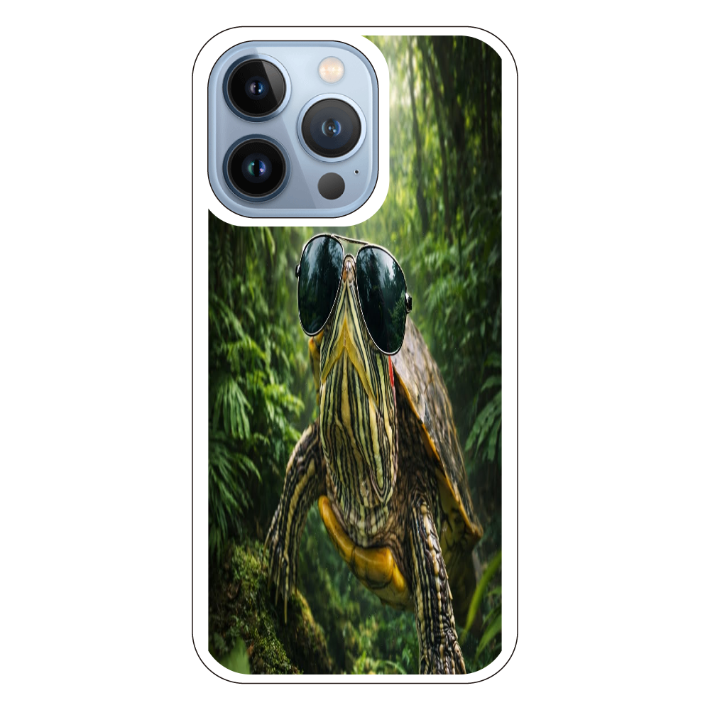 クールなミドリガメ｜森を歩くサングラス亀 iPhone13Pro