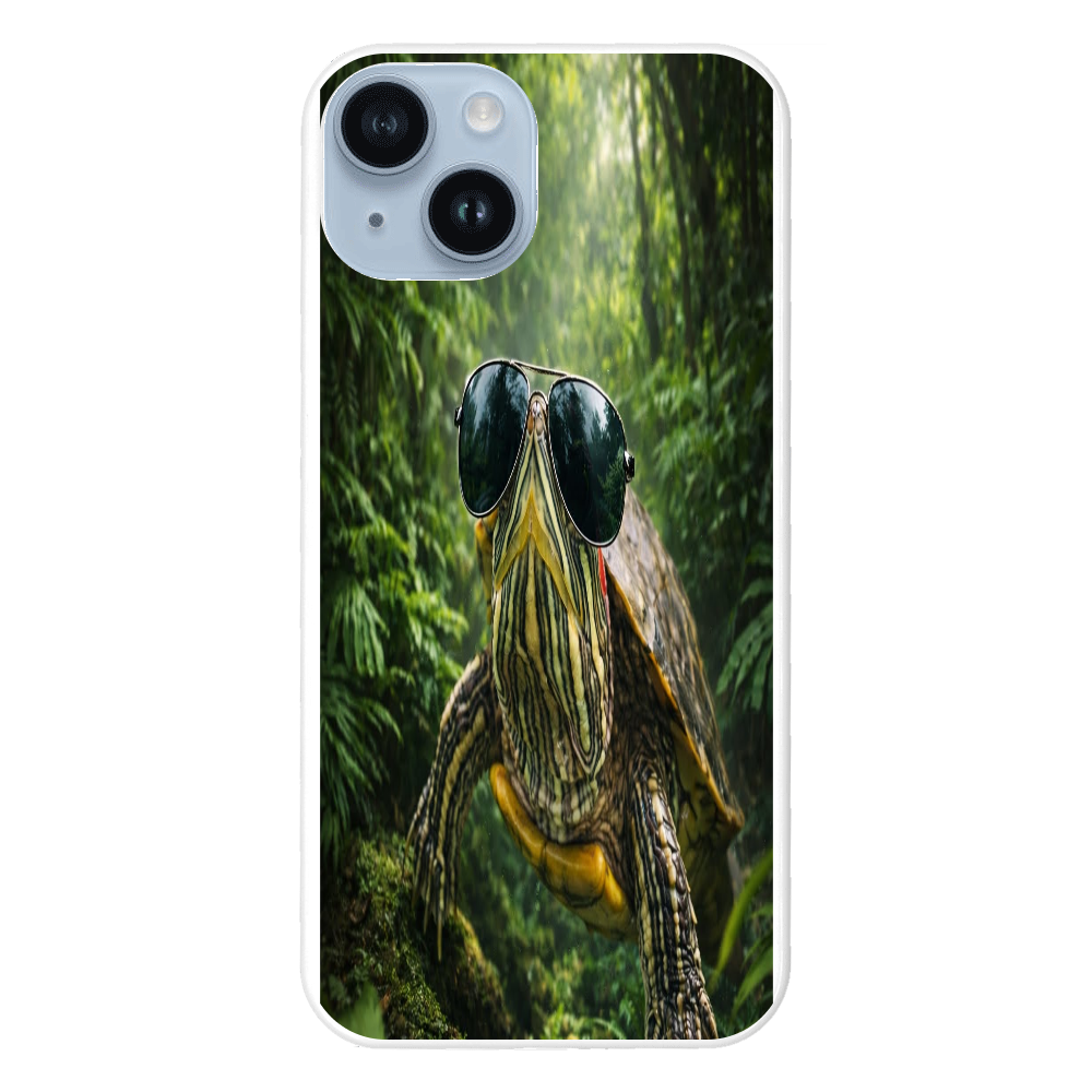 クールなミドリガメ｜森を歩くサングラス亀 iPhone14
