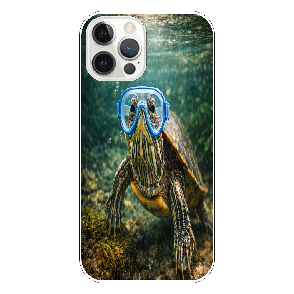 癒しのミドリガメ｜水中ゴーグルで泳ぐiPhone12Pro