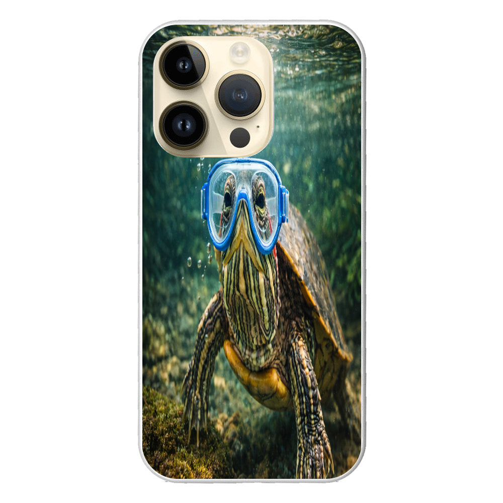 癒しのミドリガメ｜水中ゴーグルで泳ぐiPhone14Pro