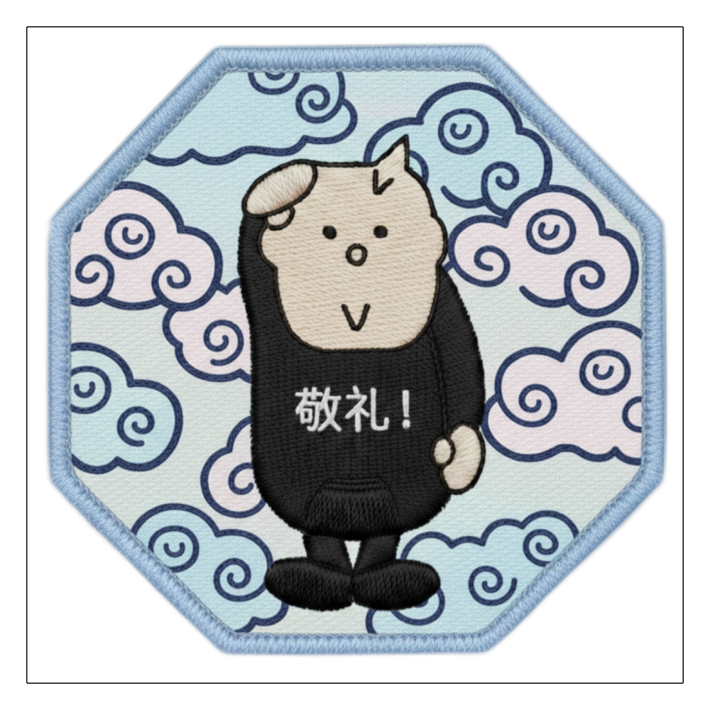 敬礼!君和柄刺繍