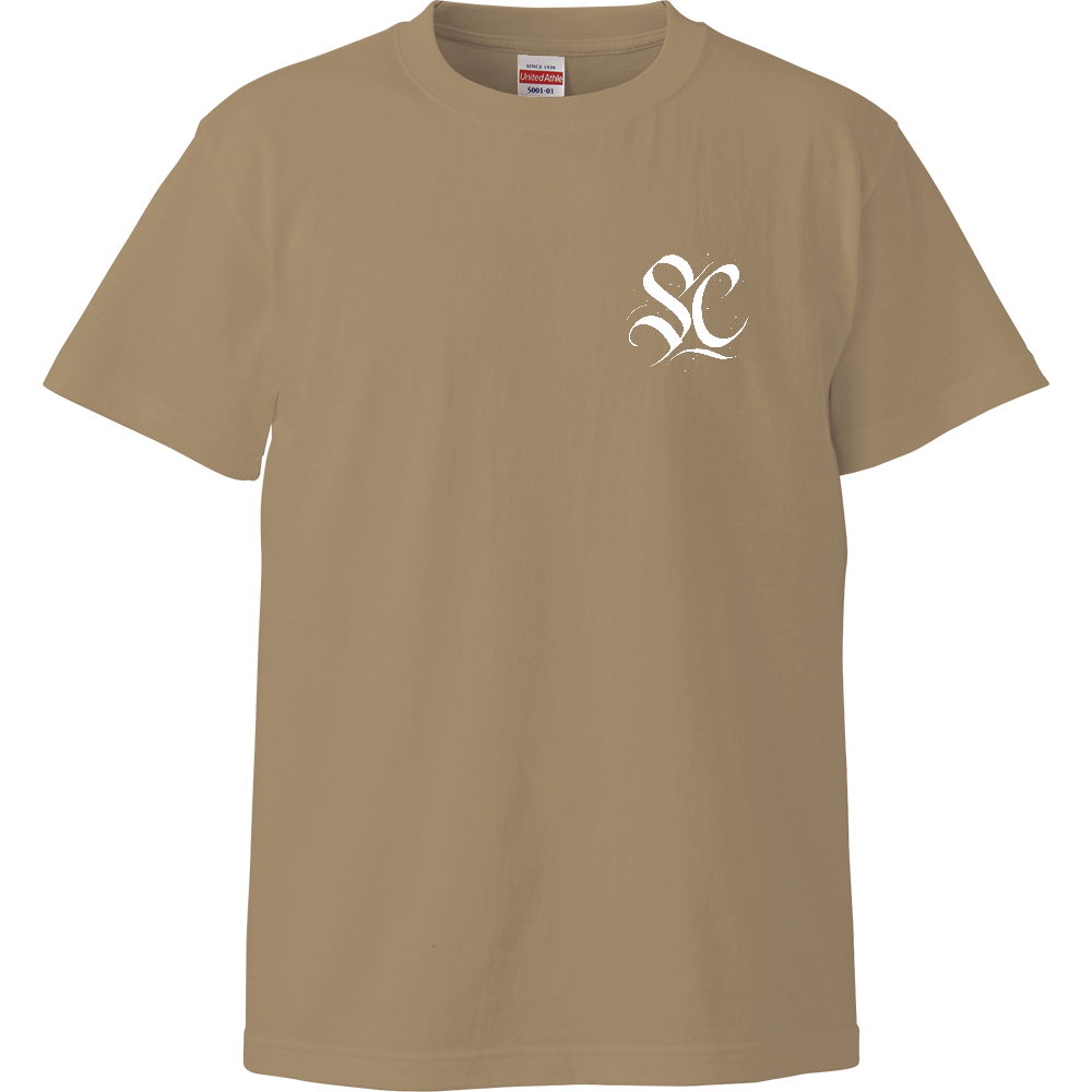 白文字SC ハイクオリティTシャツ サンドカーキ