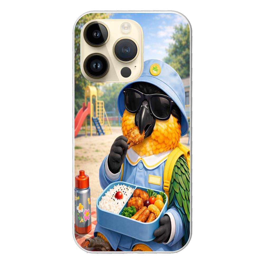 お弁当時間のドン・ムック｜ほっこり幼稚園iPhone14Proハードケース