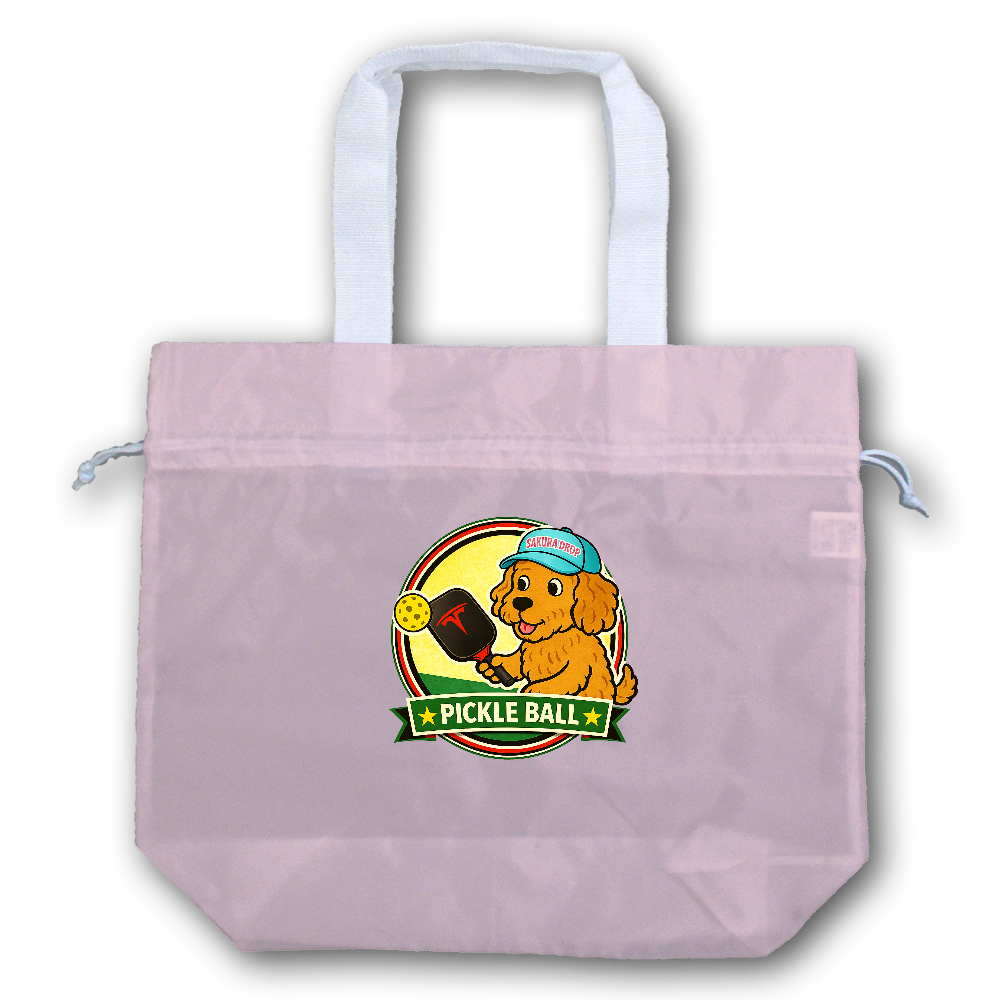 PickleBall＆Dog　ポリ巾着トート（L）