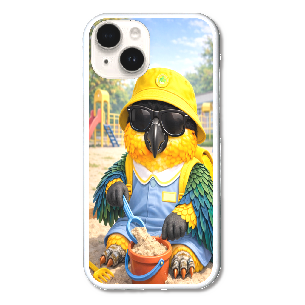 ドン・ムック｜砂場で遊ぶわんぱくバードiPhone15ハードケース