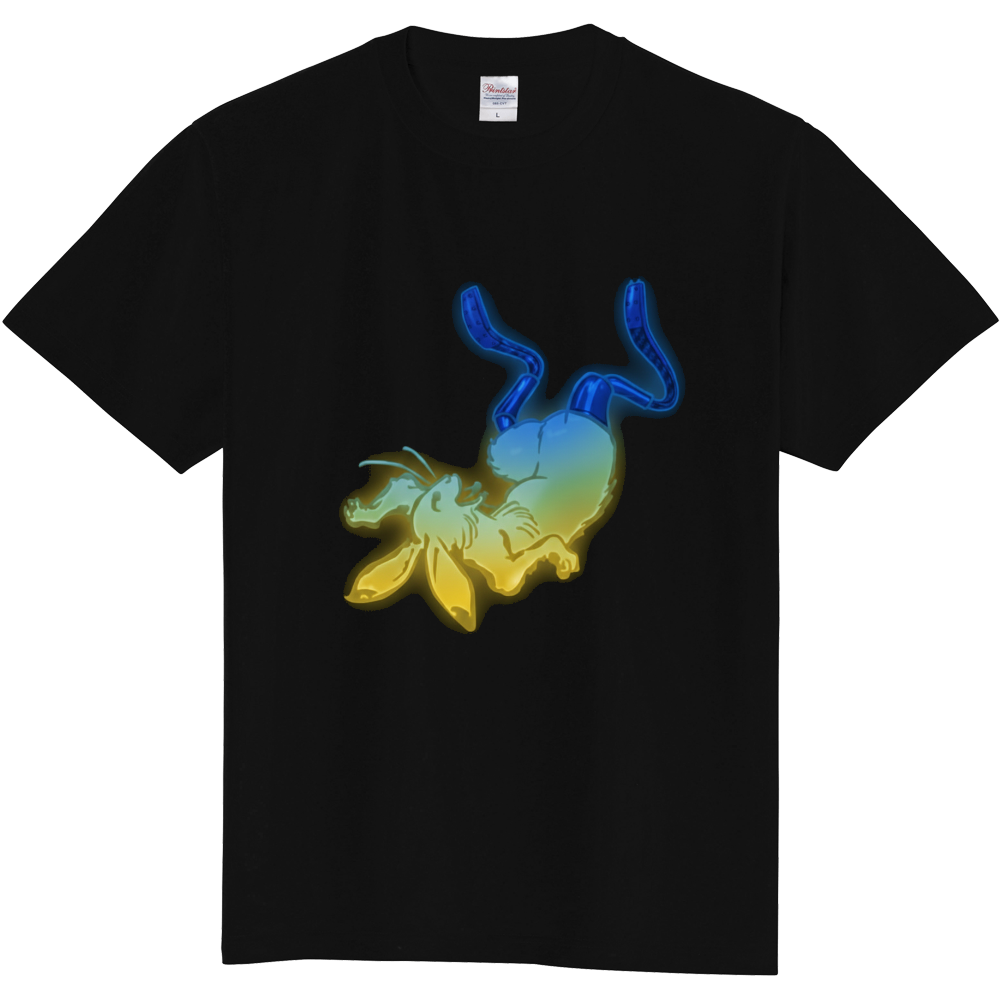 ​【タイトル：跳躍の光 — サイバー・ラビット Tシャツ】