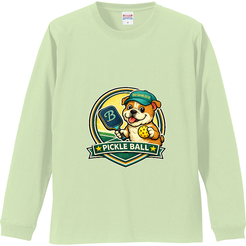 リブ付 ロングスリーブＴシャツ　PickleBall＆Bulldog