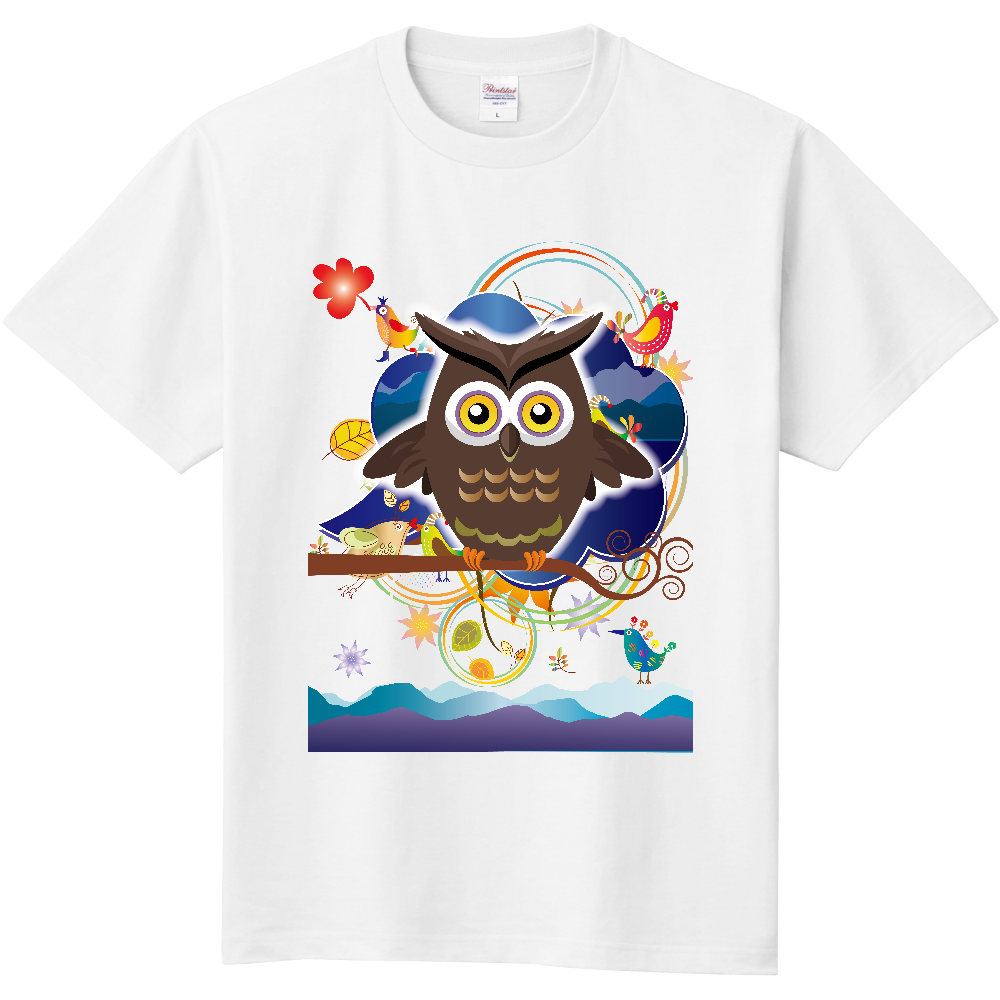 A013　ポップ『フクロウ』 定番Ｔシャツ｜PrintStar