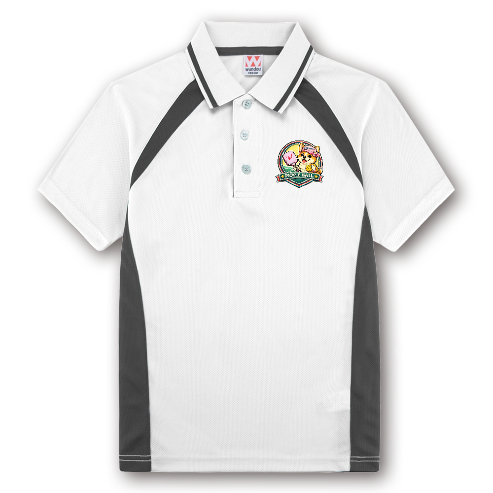 ベーシックテニスシャツ　PickleBall＆Welsh Corgi