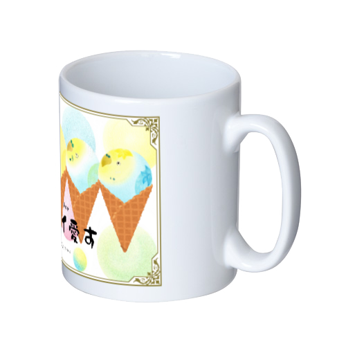 セキセイ愛す（点目）マグ