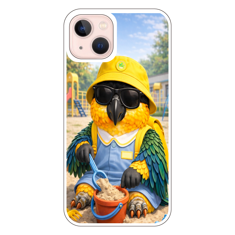 ドン・ムック｜砂場で遊ぶわんぱくバードiPhone13ハードケース