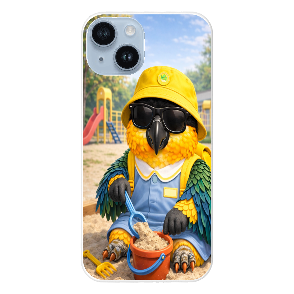 ドン・ムック｜砂場で遊ぶわんぱくバードiPhone14ハードケース