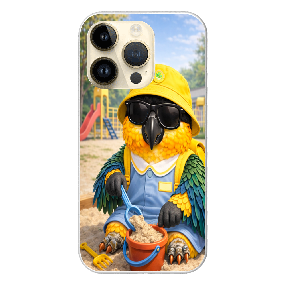 ドン・ムック｜砂場で遊ぶわんぱくバードiPhone14Proハードケース