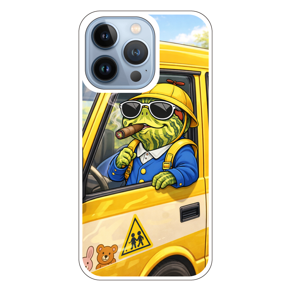 ドン・カメキチ｜園児バスに乗る亀iPhone１３Proハードケース