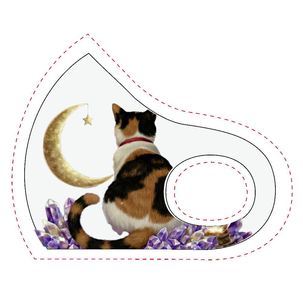 宇宙猫スプの守護マスク(左片面のみデザイン入り)