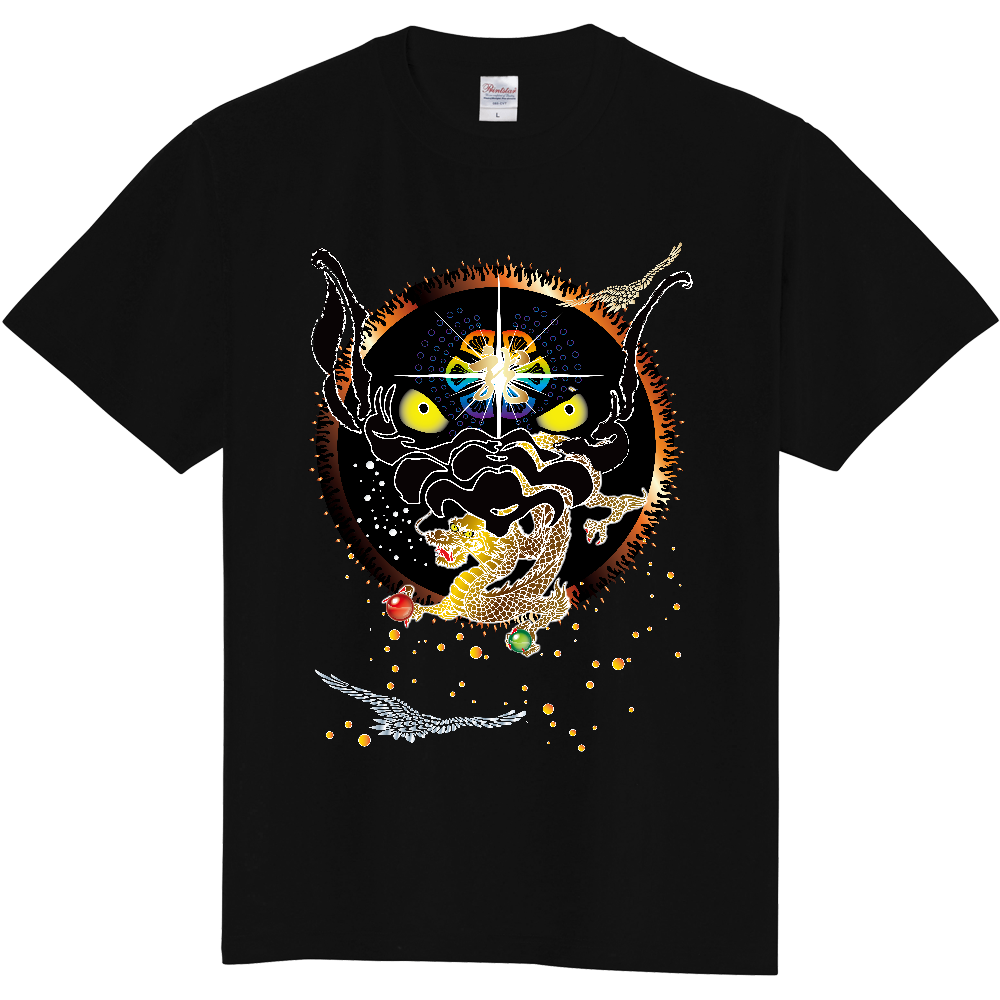 D001 ドラゴン『黒龍』 定番Tシャツ|PrintStar