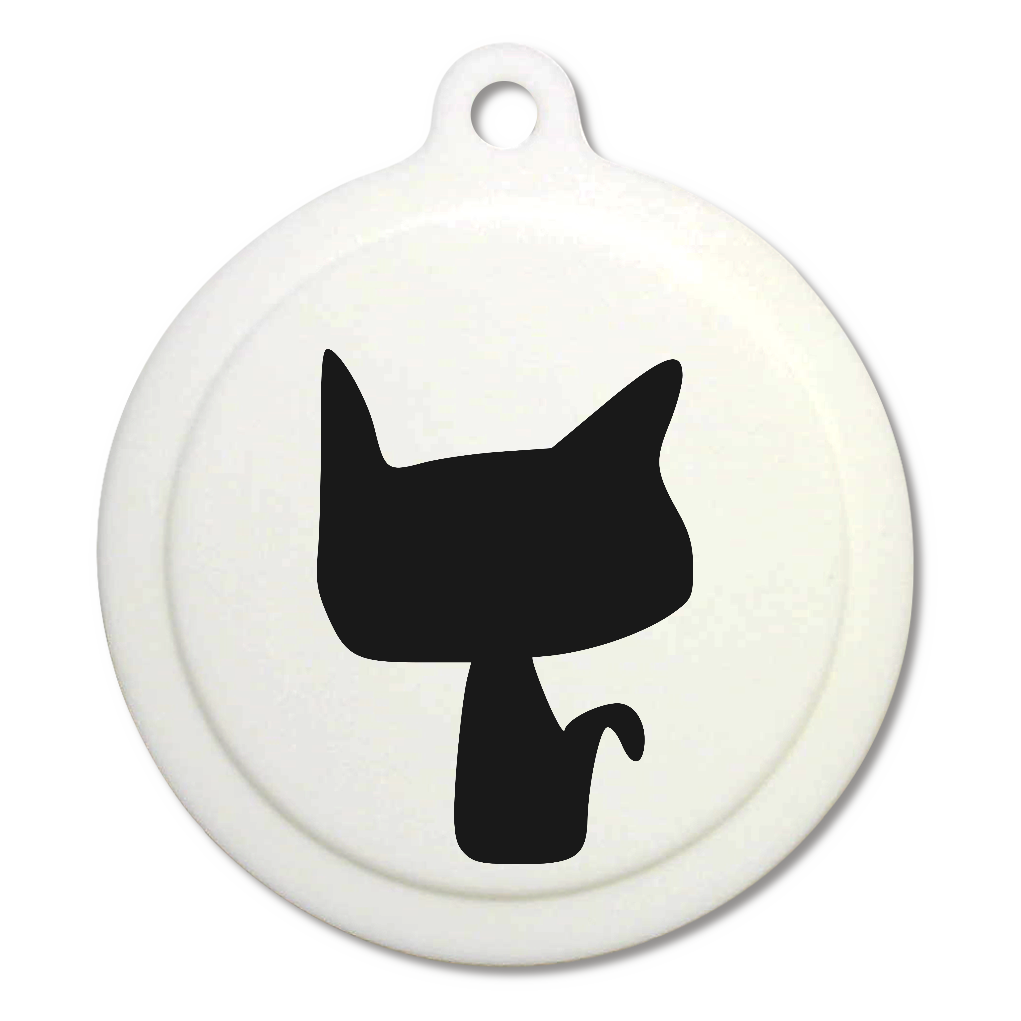 モノクロ黒ねこラバーキーホルダー