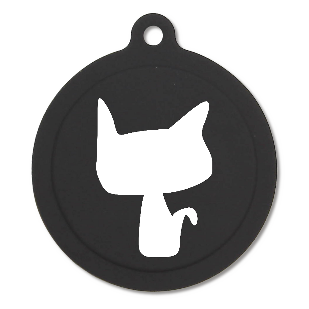 モノクロ白ねこラバーキーホルダー