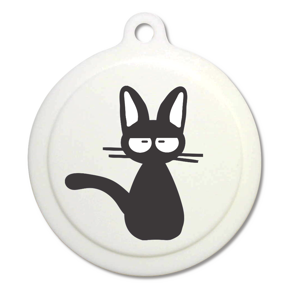 ふ〜んみたいな表情の黒ねこラバーキーホルダー