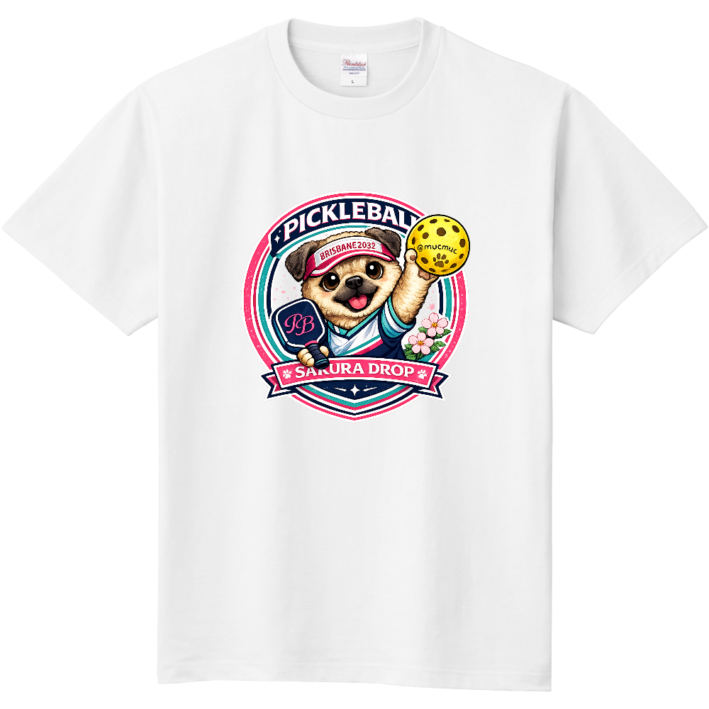 定番Ｔシャツ  PickleBall＆Dog sakuradrop