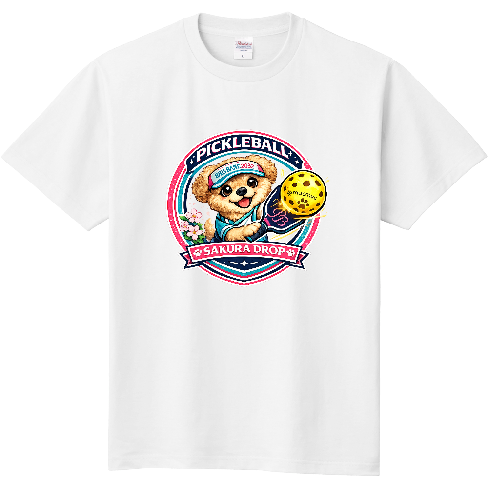 定番Ｔシャツ  PickleBall＆Dog sakuradropⅣ