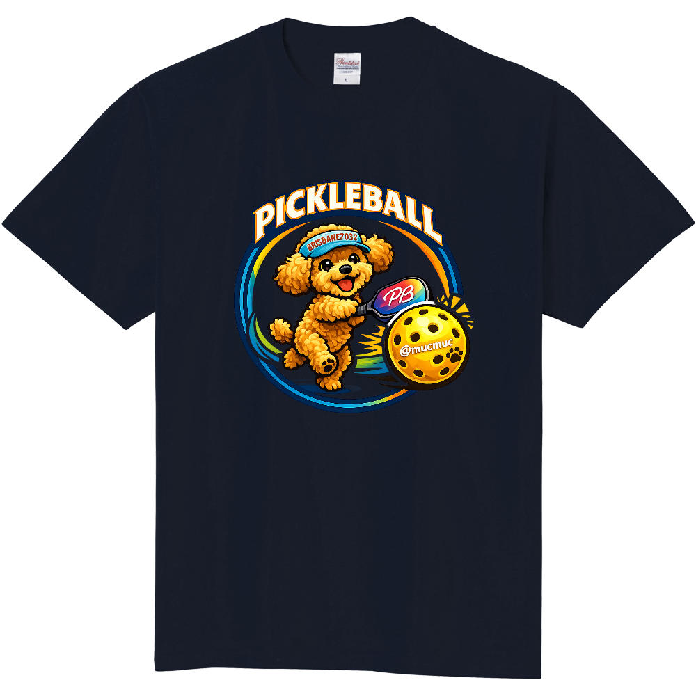 定番Tシャツ PickleBall&Dog ロゴ×2(前後)パターン2