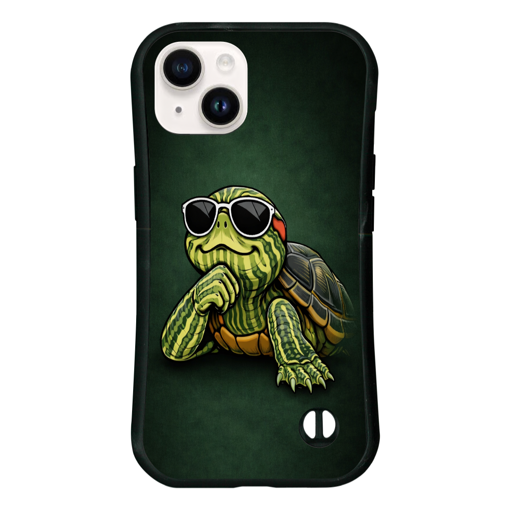 ドン・カメキチ｜ダークグリーン背景 クールスタイル iPhone14