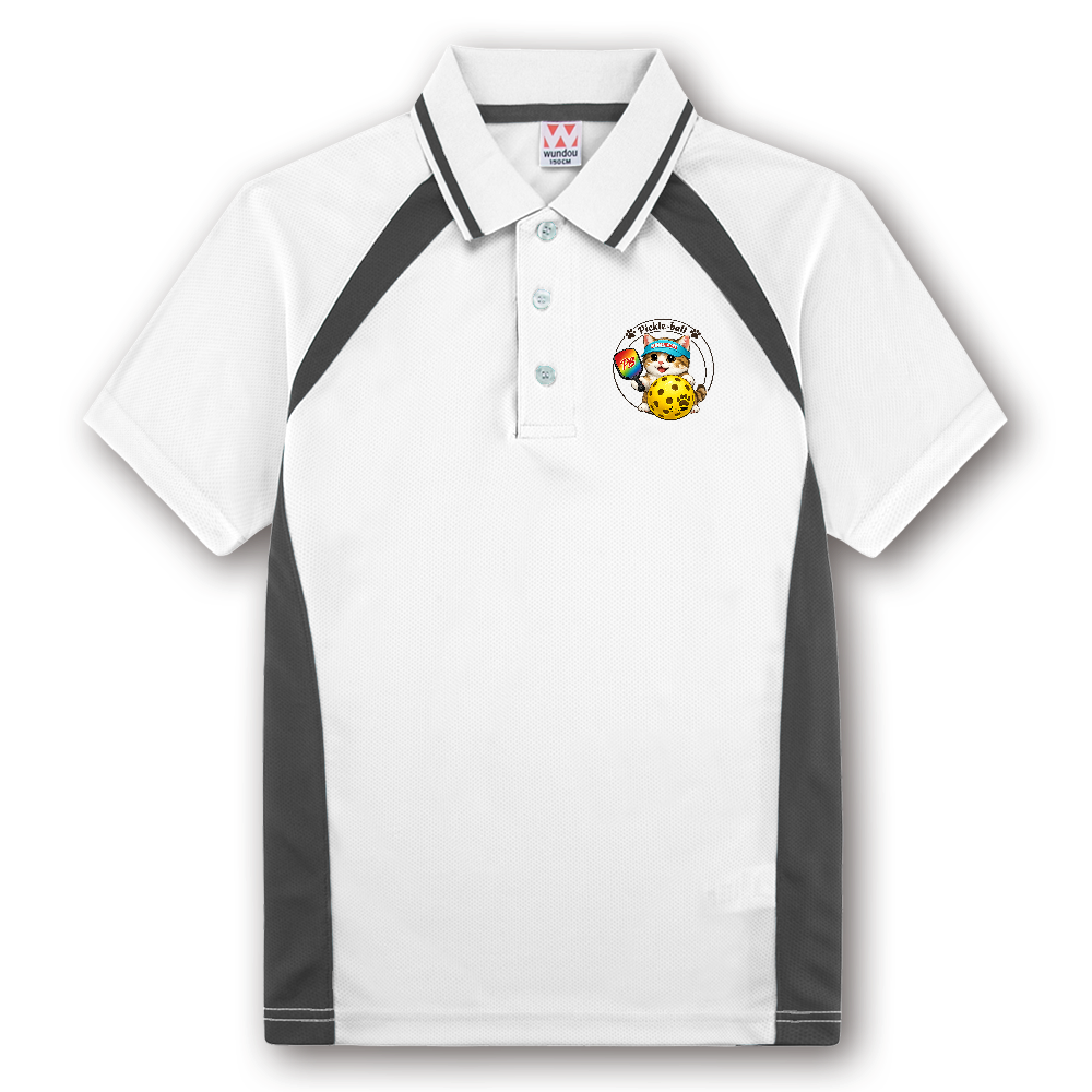 ベーシックテニスシャツ  PickleBall＆Cats ロゴ×２（前後）