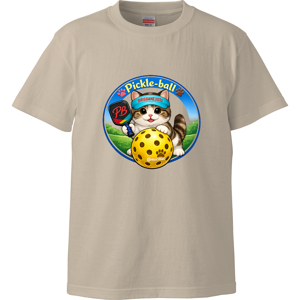ハイクオリティーTシャツ　Pickleball＆マンチカン