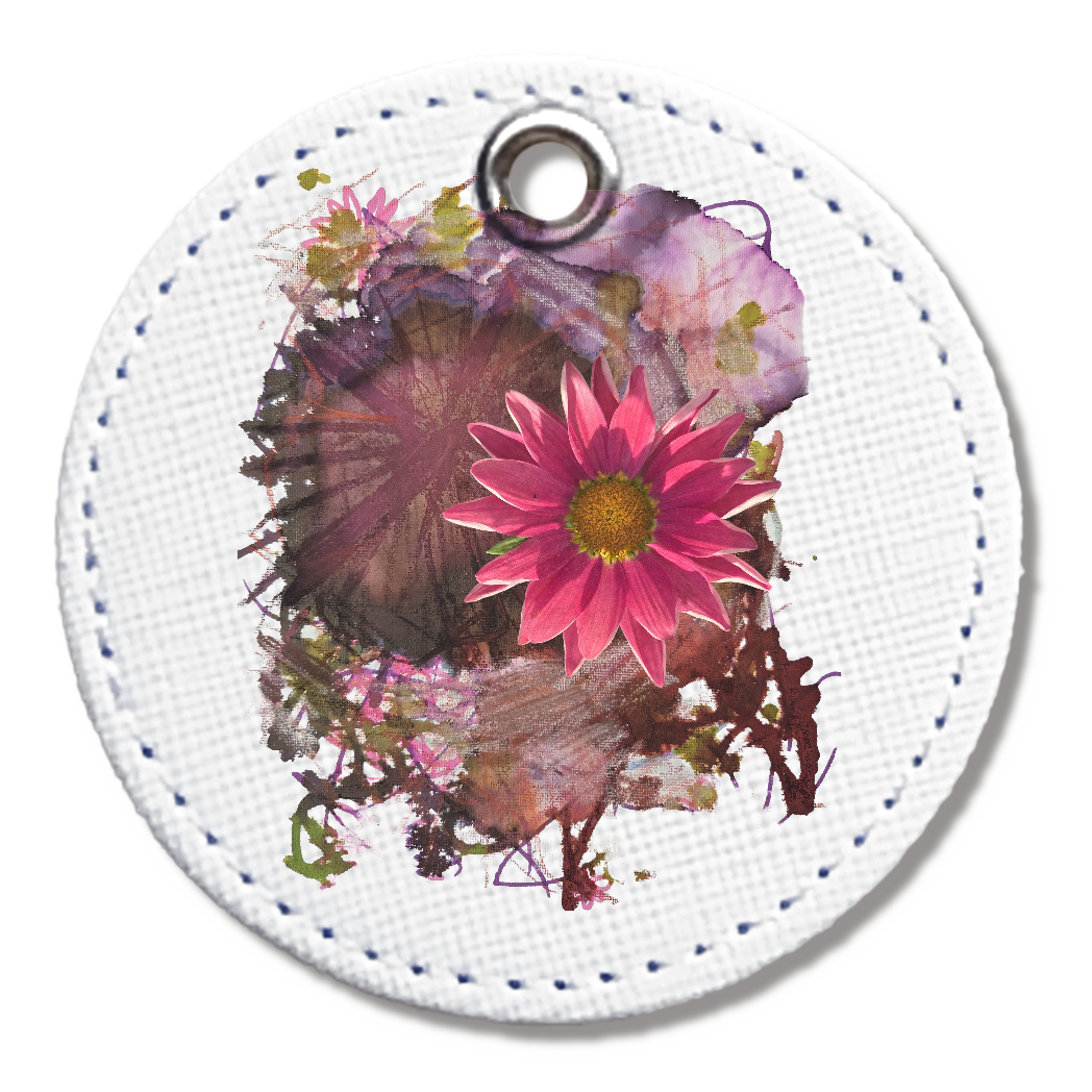 アルコールインクのレザーキーホルダー