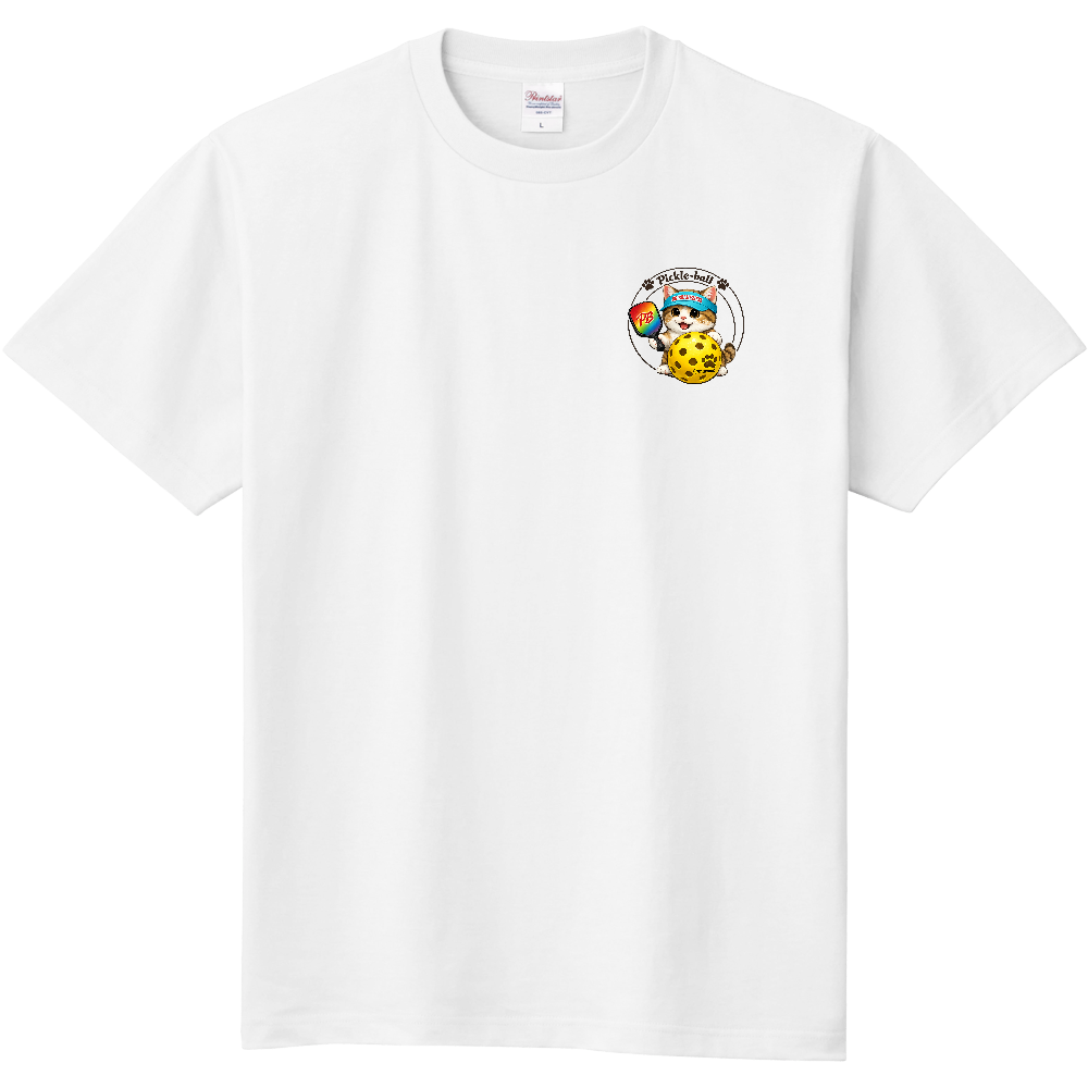 定番Tシャツ　PickleBall＆マンチカン　　ロゴ×２　前後