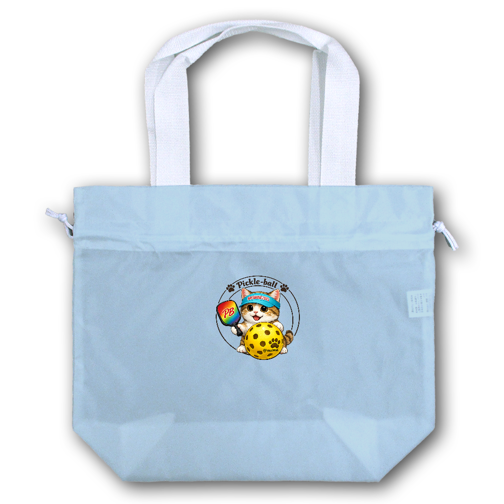 ポリ巾着トート(M) Pickleball&猫
