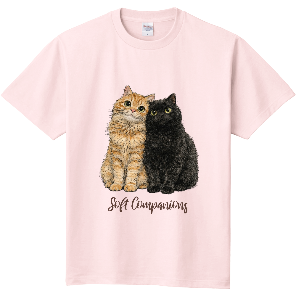 Soft Companions｜寄り添う2匹の猫Tシャツ（選べるカラー）