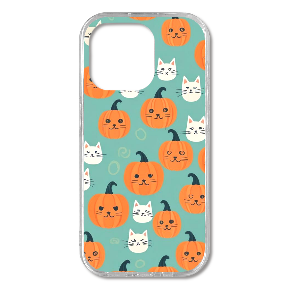 かぼちゃと猫の顔　iPhone15 Pro TPUケース