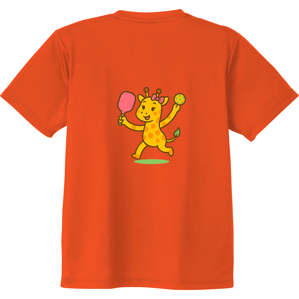 ピックルボーラーついきりんイラストのみ(背中)ドライTシャツ