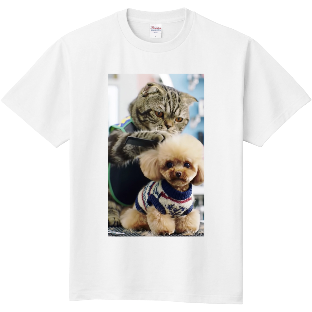 かわいい犬と猫のTシャツ