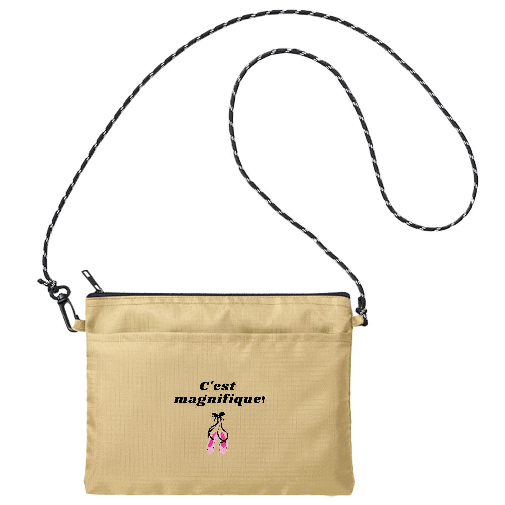 C'est magnifique ポアントコサッシュ(ベージュ)黒文字