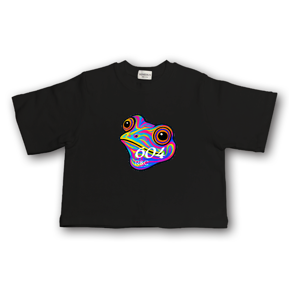 LSD4「RAZOR&COKE」604 Psychedelic Animal カエル クロップドストレッチTシャツ