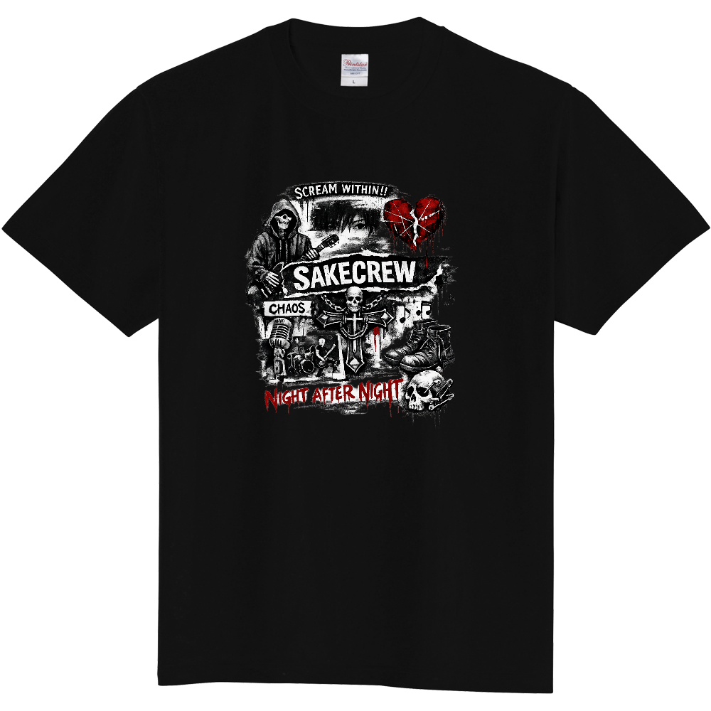 SAKECREW / NIGHT AFTER NIGHT コラージュグラフィックTシャツ