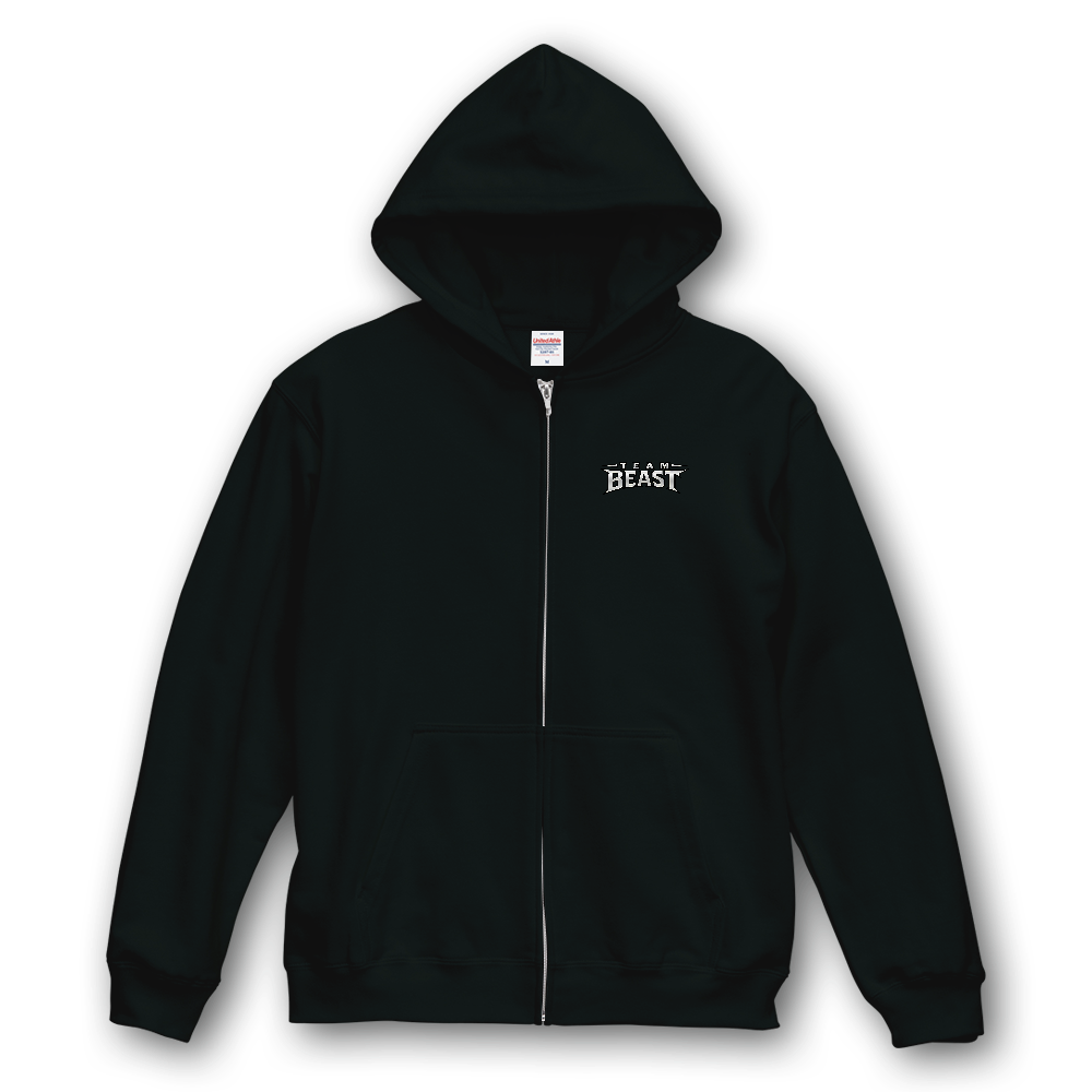TEAM BEAST 盾ﾛｺﾞ 8.8オンス フルジップ パーカ