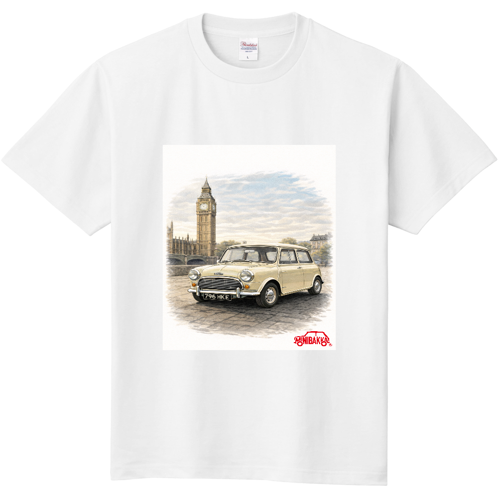 MINIBAKKA定番Tシャツ ローバーミニ ホワイト