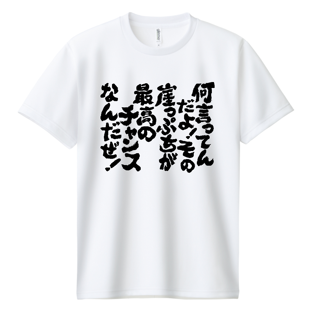 何言ってんだよ！その崖っぷちが最高のチャンスなんだぜ！ Tシャツ 面白い 筆文字 名言 ネタ メンズ レディース 