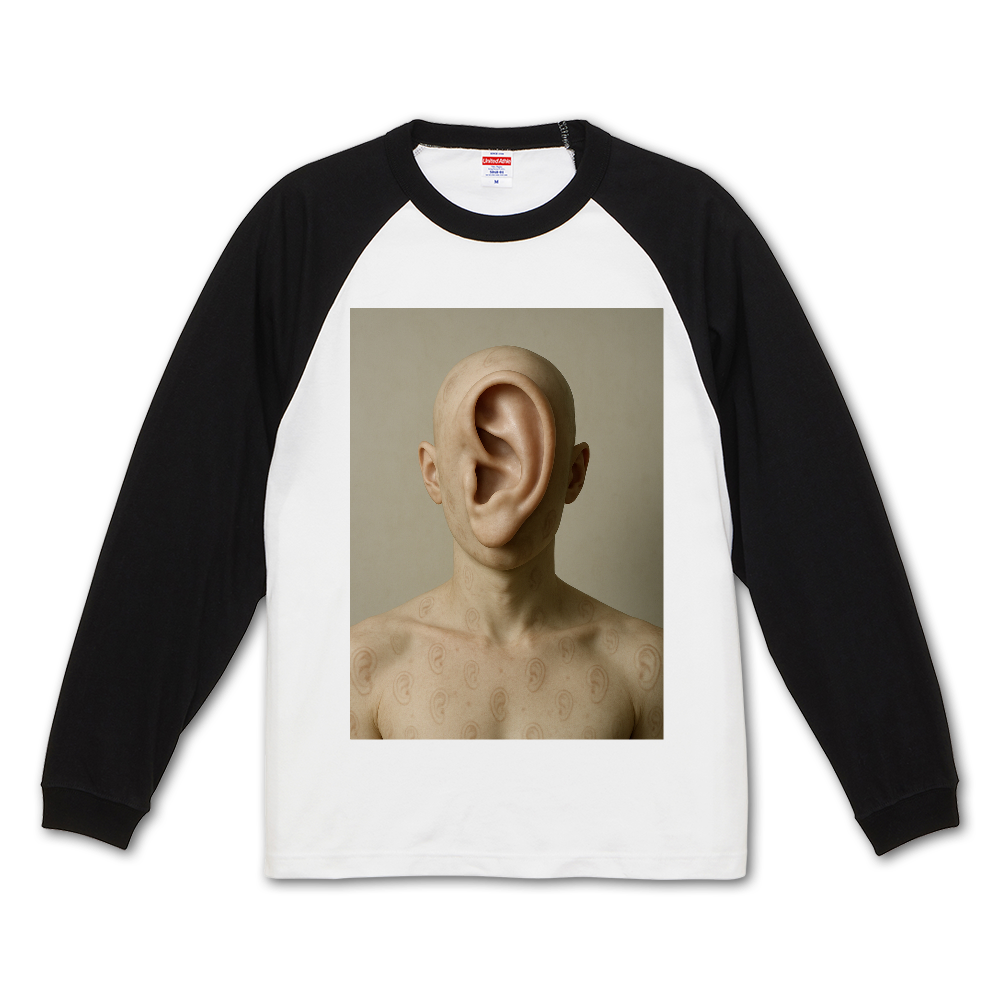 顔に耳しかない人間。|「私というフィクション」ラグランロングスリーブTシャツ(1.6インチリブ)