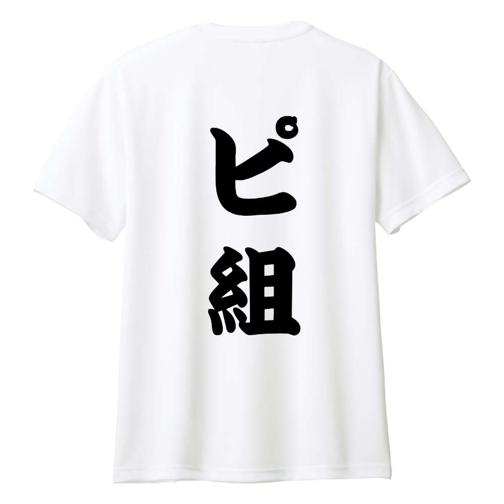 (背中)「ピ組」ピックルボール ドライTシャツ(色違いイメージ)