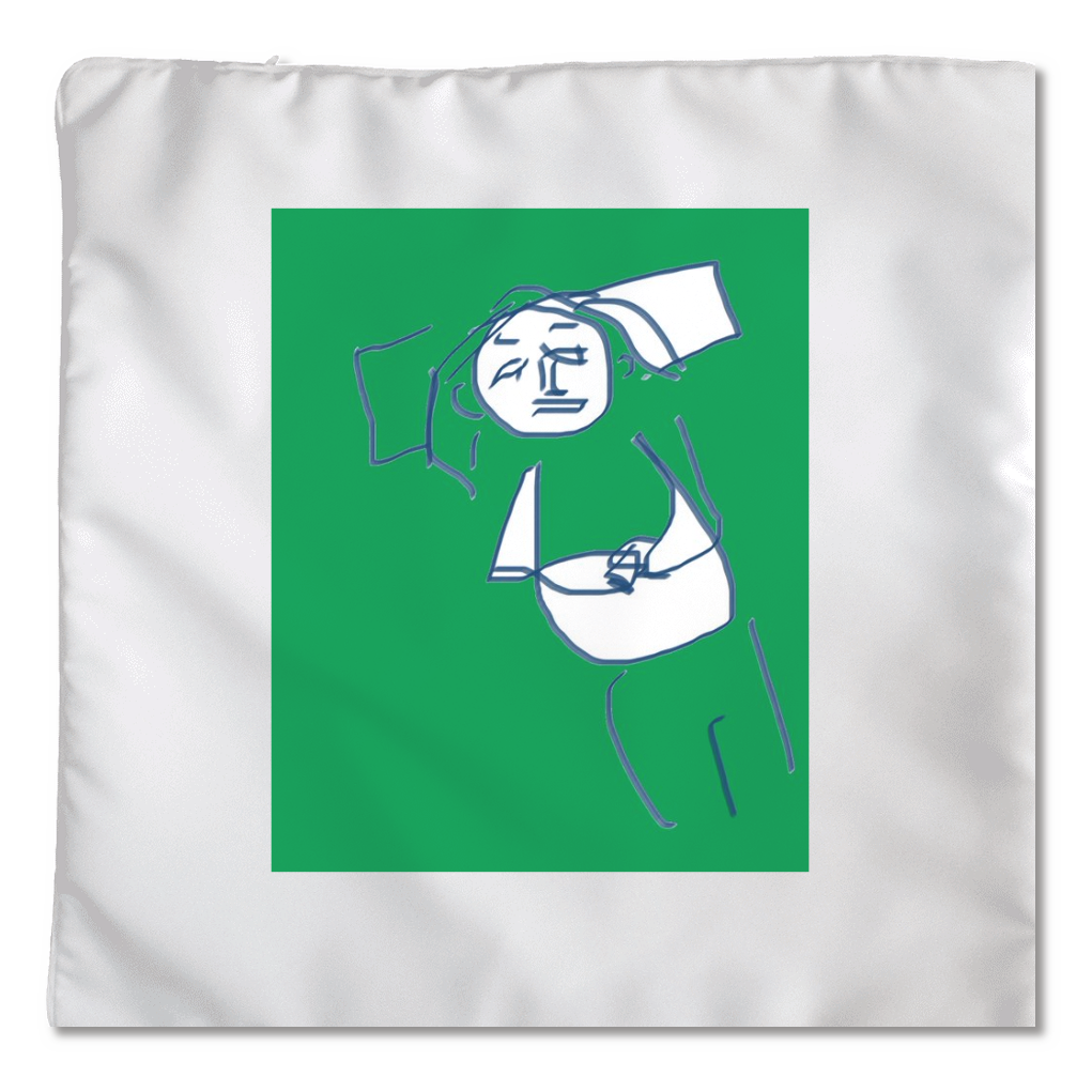 新しい枕の寝心地を確かめている人