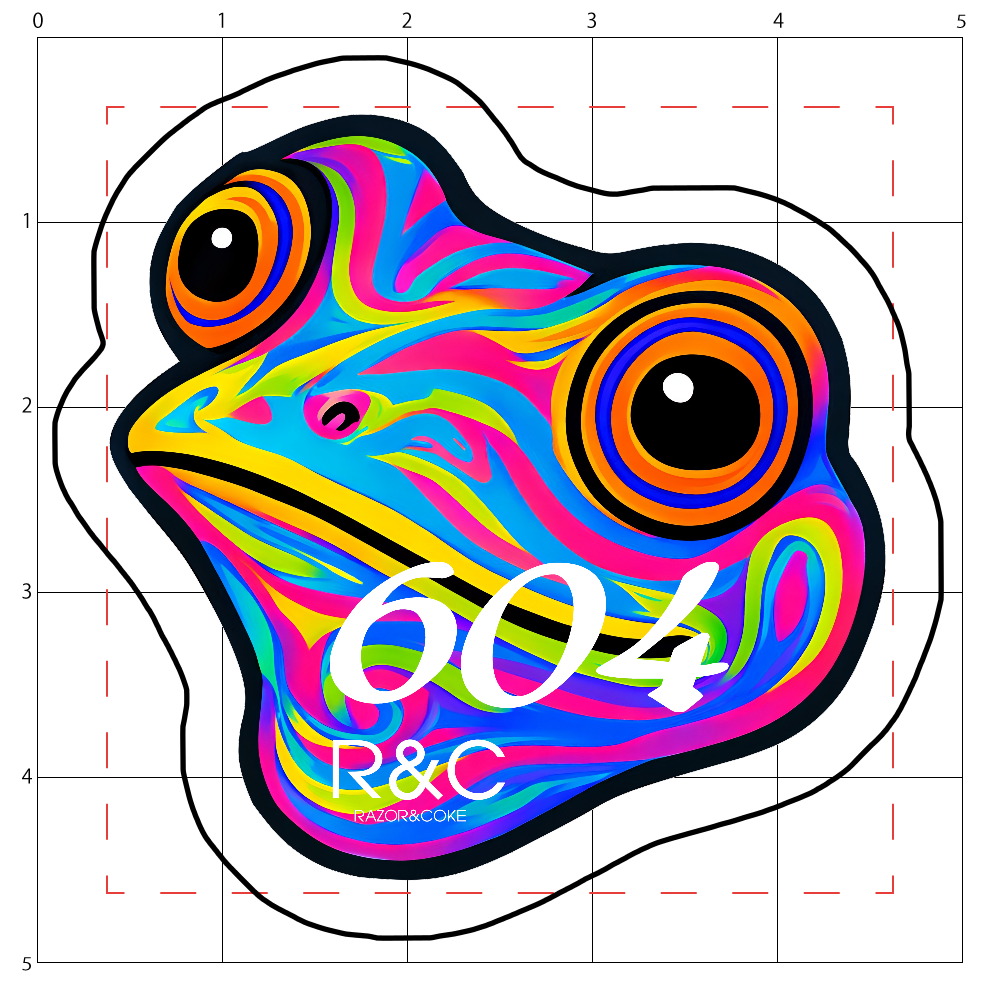 LSD4「RAZOR&COKE」604 Psychedelic Animal カエル アクリルステッカー小 50mm×50mm 厚さ3mm
