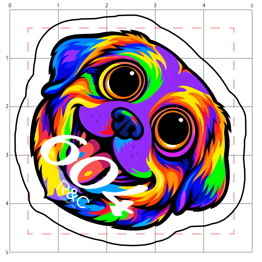LSD4「RAZOR&COKE」604 Psychedelic Animal セントバーナード アクリルステッカー小 50mm×50mm 厚さ3mm